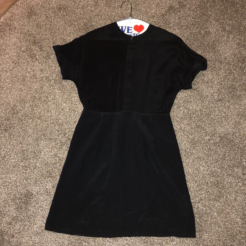 Madewell Silk black sleeve dress xs 0